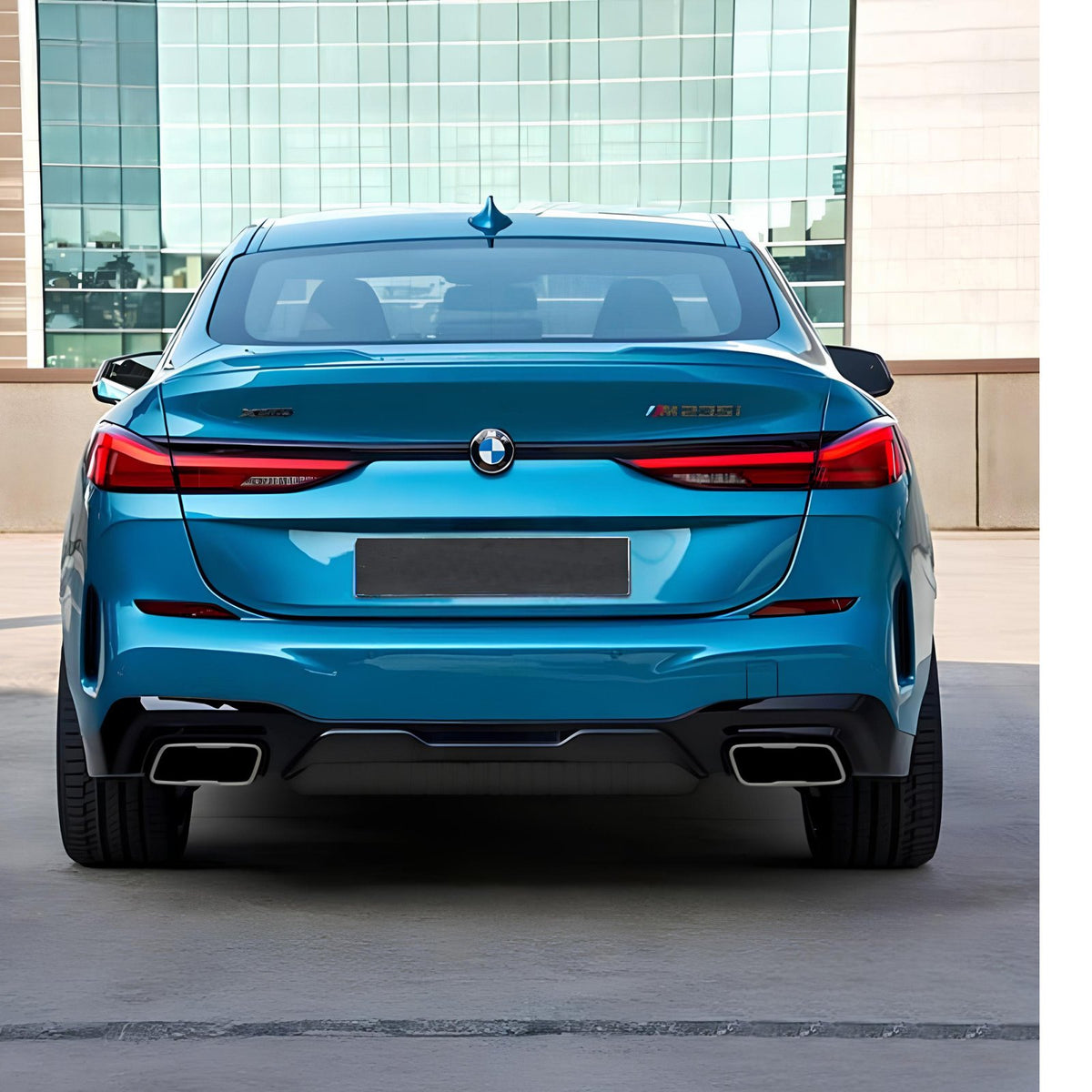 Dyfuzor Tylny BMW F44 M235i Style Czarny Połysk z Końcówkami Wydechu Srebrnymi (2019-2024)
