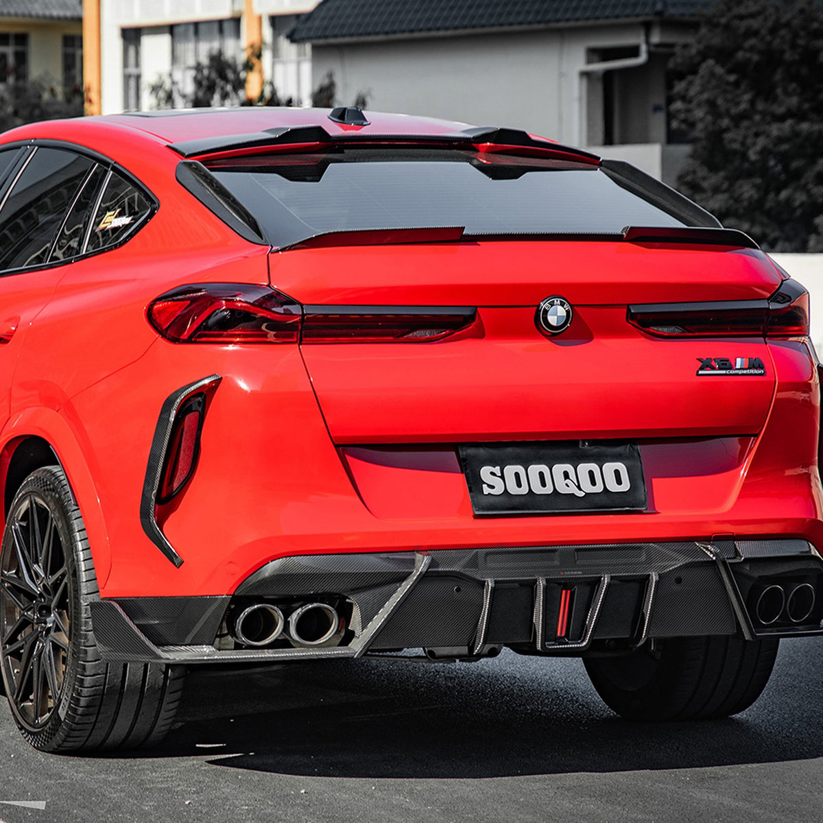 Karbonowy Dyfuzor SOOQOO LED BMW X6M F96 / F96 LCI