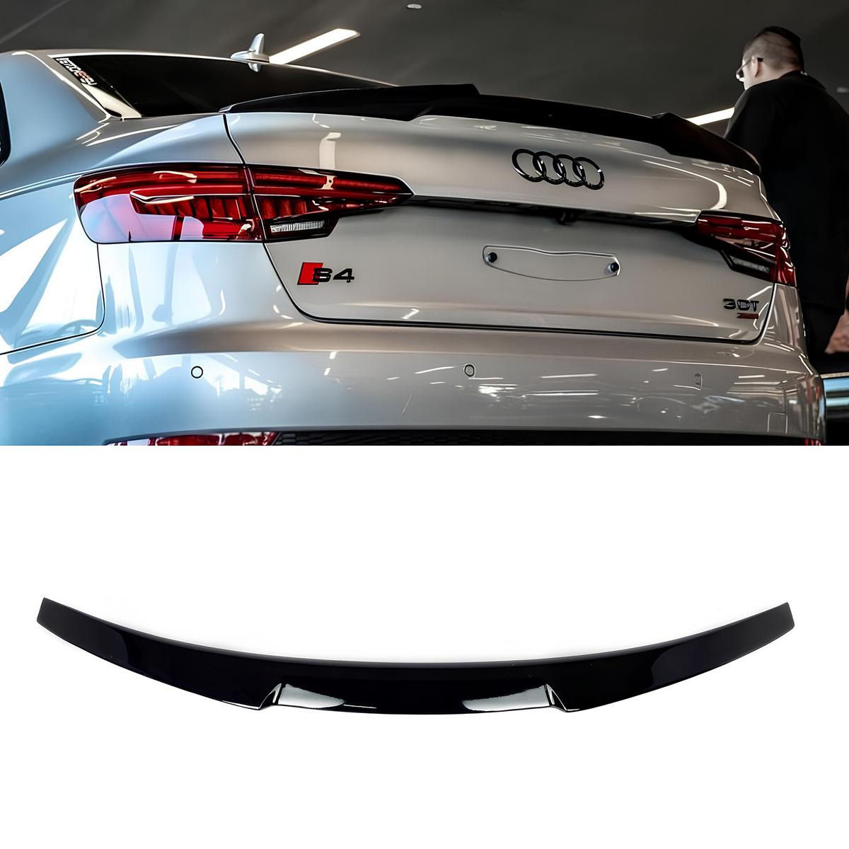Spoiler Lotka Klapy Audi A4 / S4 B9 (2016-2025) M4-Style Czarny Połysk