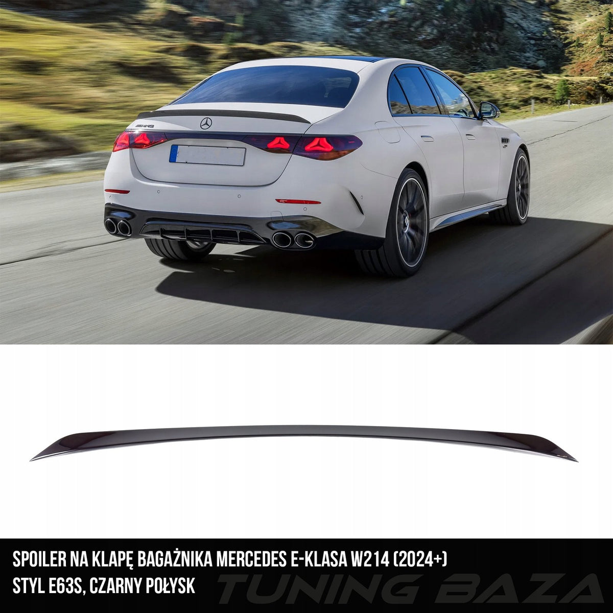 Spoiler Lotka Klapy Bagażnika Mercedes E-Klasa W214 (2023-ON) E63S-Style Czarny Połysk