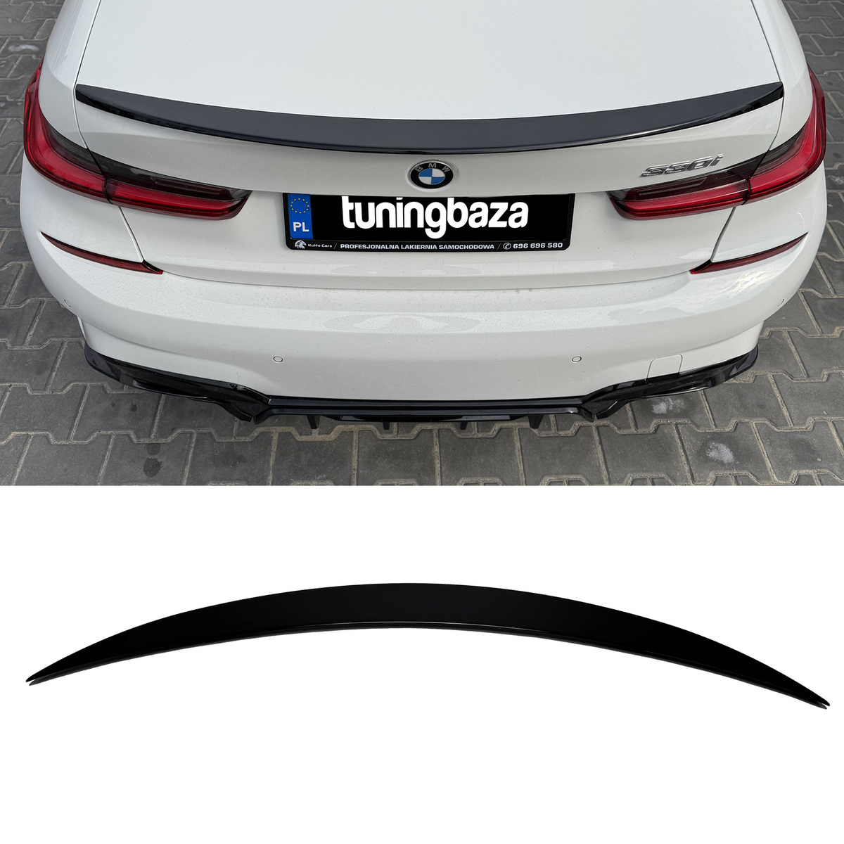 Spoiler Lotka Klapy BMW G20 / G80 M3 (2018–ON) MP-Style Czarny Połysk