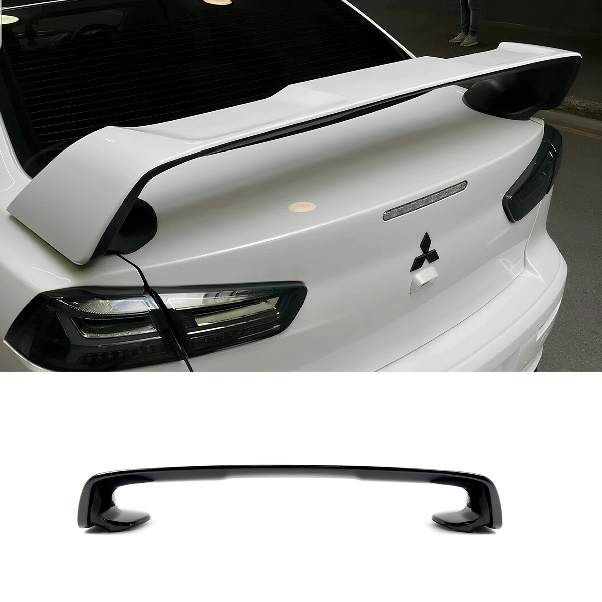 Spoiler Lotka Skrzydło Mitsubishi Lancer X 07–17 EVO Styl Czarny Połysk