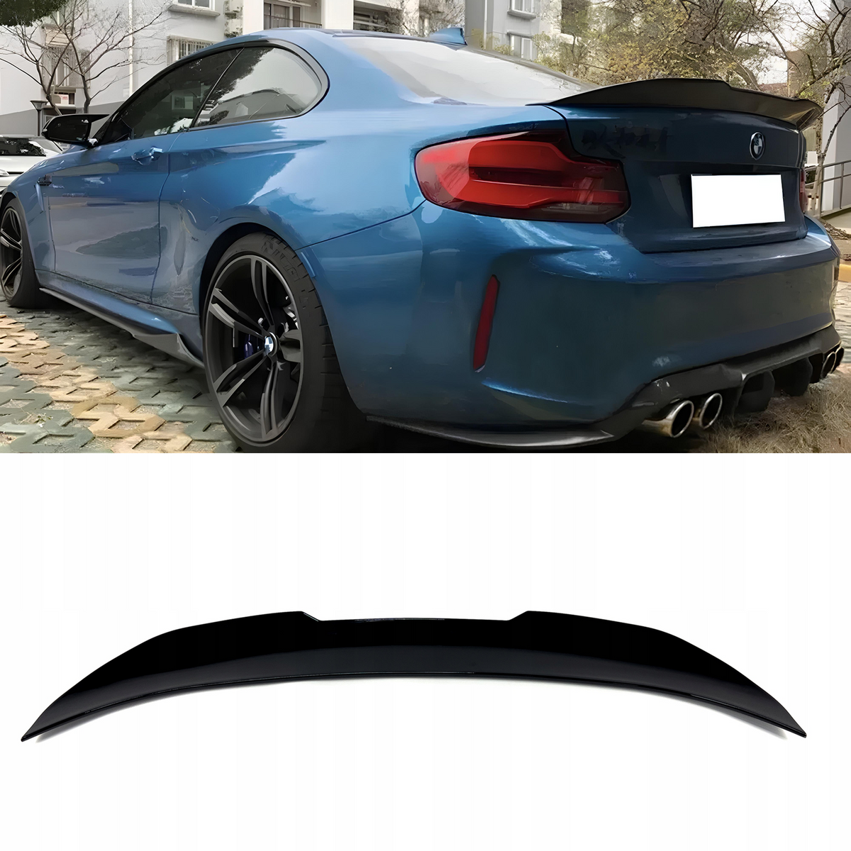 Spoiler Lotka Klapy Bagażnika BMW F22 / M2 F87 PSM-Style Czarny Połysk | Spojler (2014-2021)