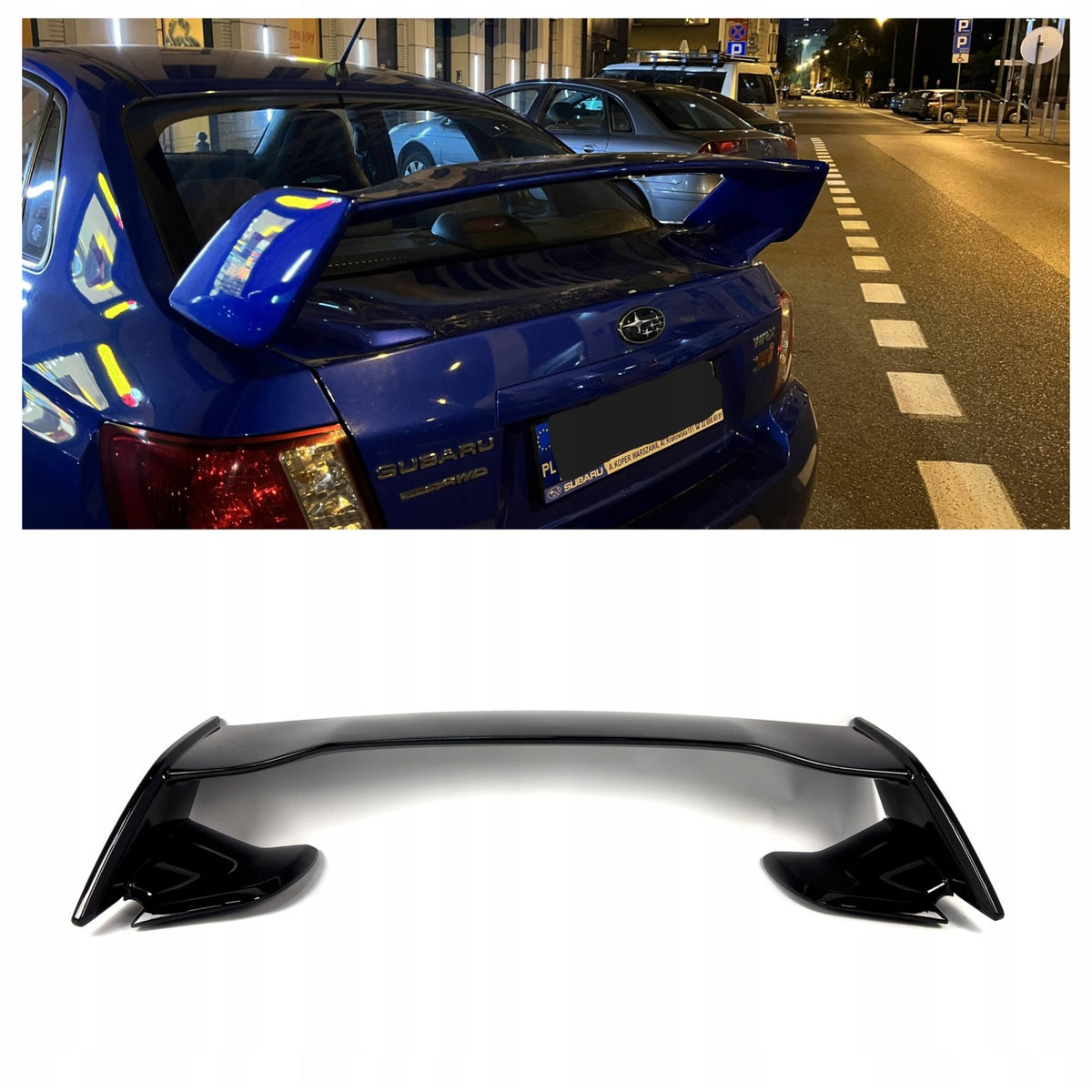 Spoiler / Skrzydło Lotka Klapy Subaru WRX (2014-2021) STI-Style Czarny Połysk