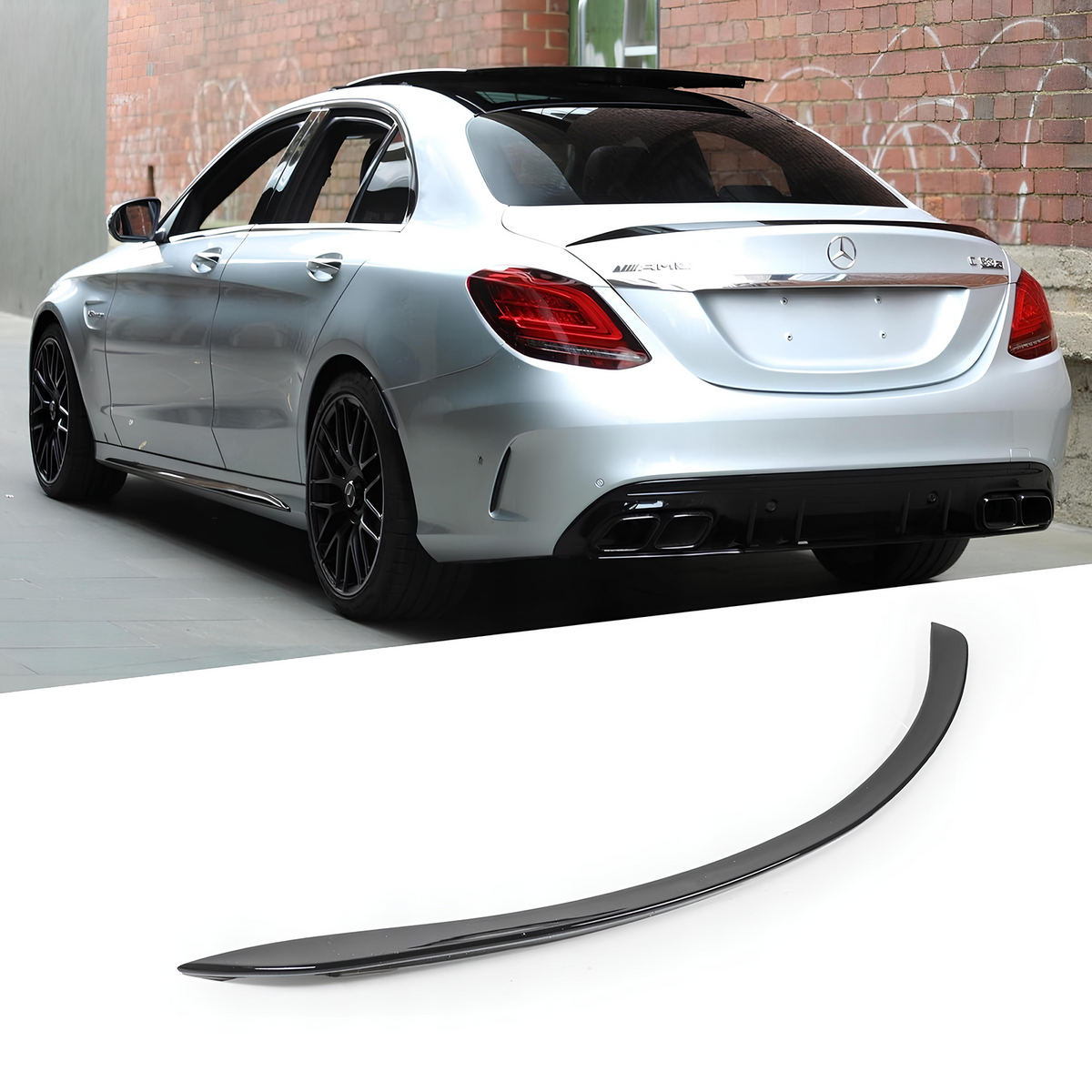 Spoiler Lotka Klapy Mercedes C W205 (2014–2021) C63S-Style Czarny Połysk