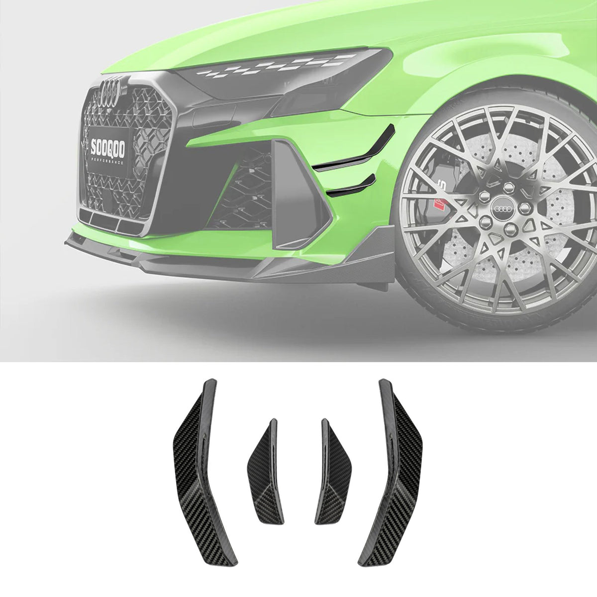 Karbonowe Canardy Przednie do AUDI RS3 8Y Facelift w stylu SQ