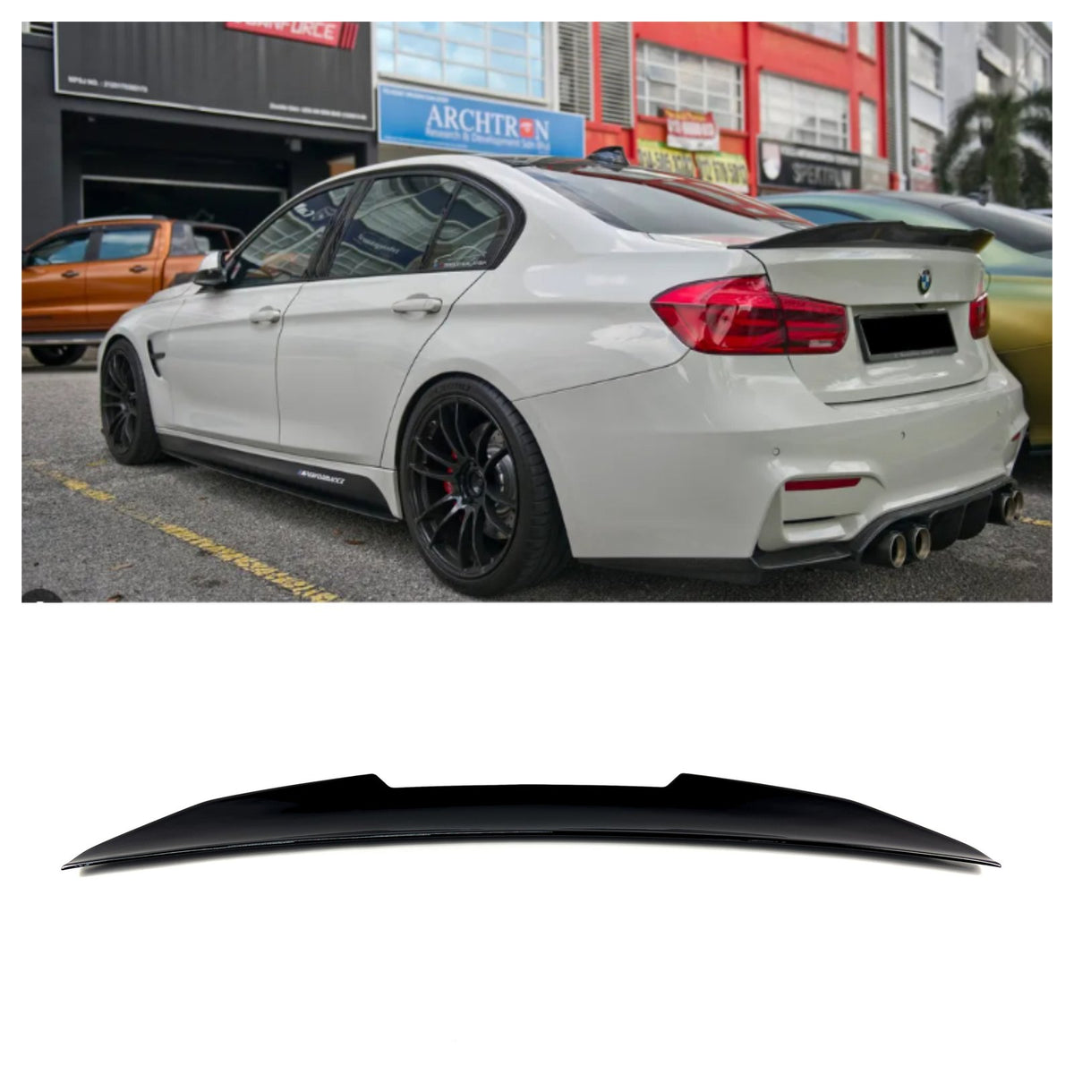 Spoiler Lotka Klapy BMW 3 F30 / M3 F80 (2011-2018) PSM-Style Czarny Połysk