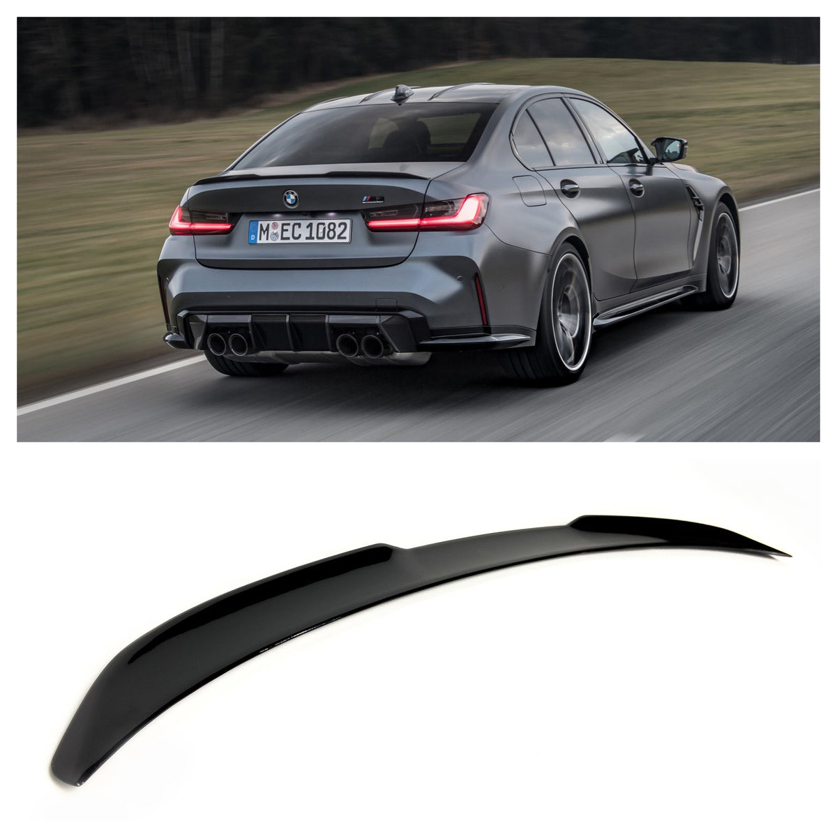 Spoiler Lotka Klapy BMW G20 / G80 M3 (2018-ON) M3-Style Czarny Połysk