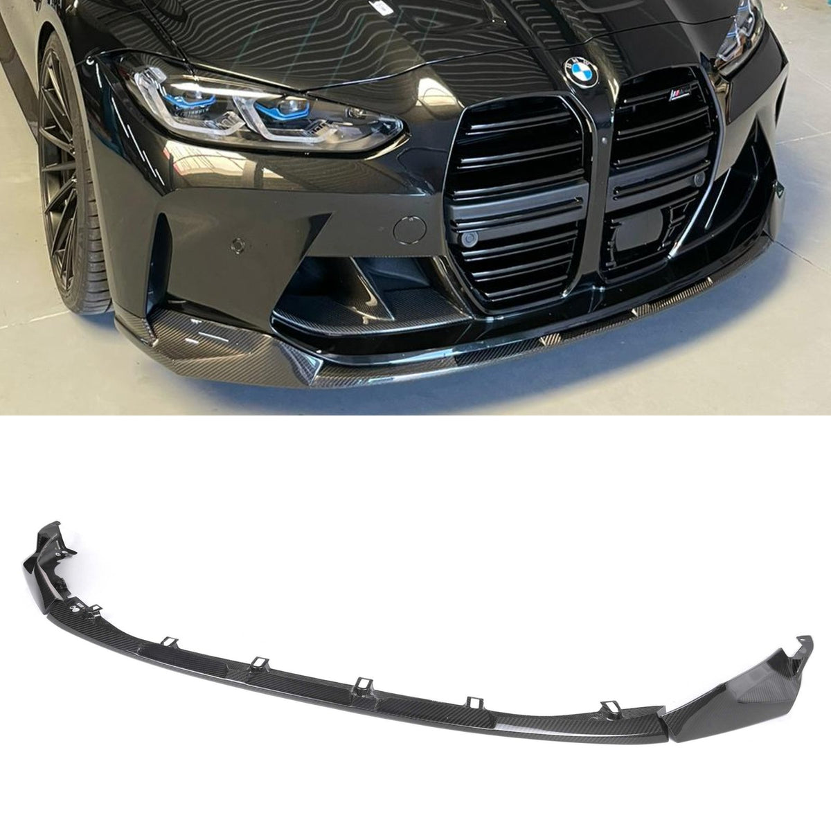 Dokładka Spoiler Splitter Pzód BMW G80 G81 G82 G83 MP Style Karbonowy