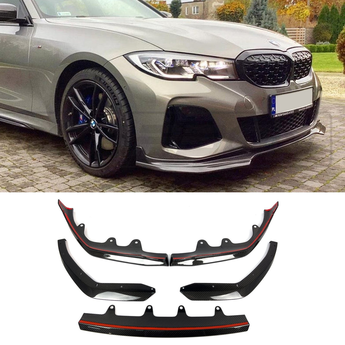 Karbonowy Splitter Przód do BMW Serii 3 G20 PRE-LCI w stylu M-Performance