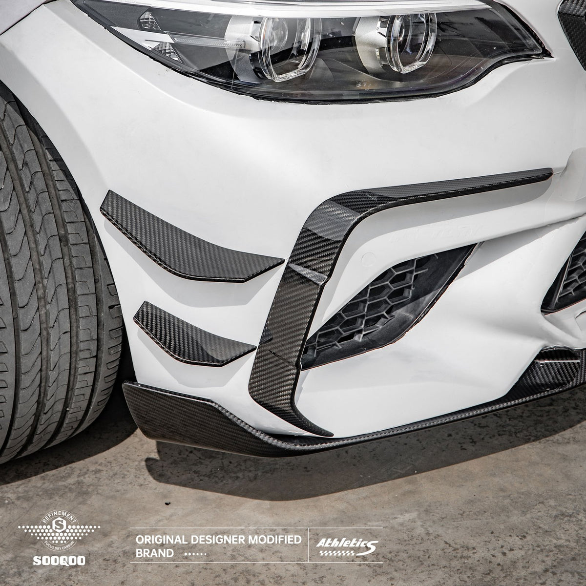 Karbonowe Canardy Dokładki Przód BMW M2 F87C SQ Style