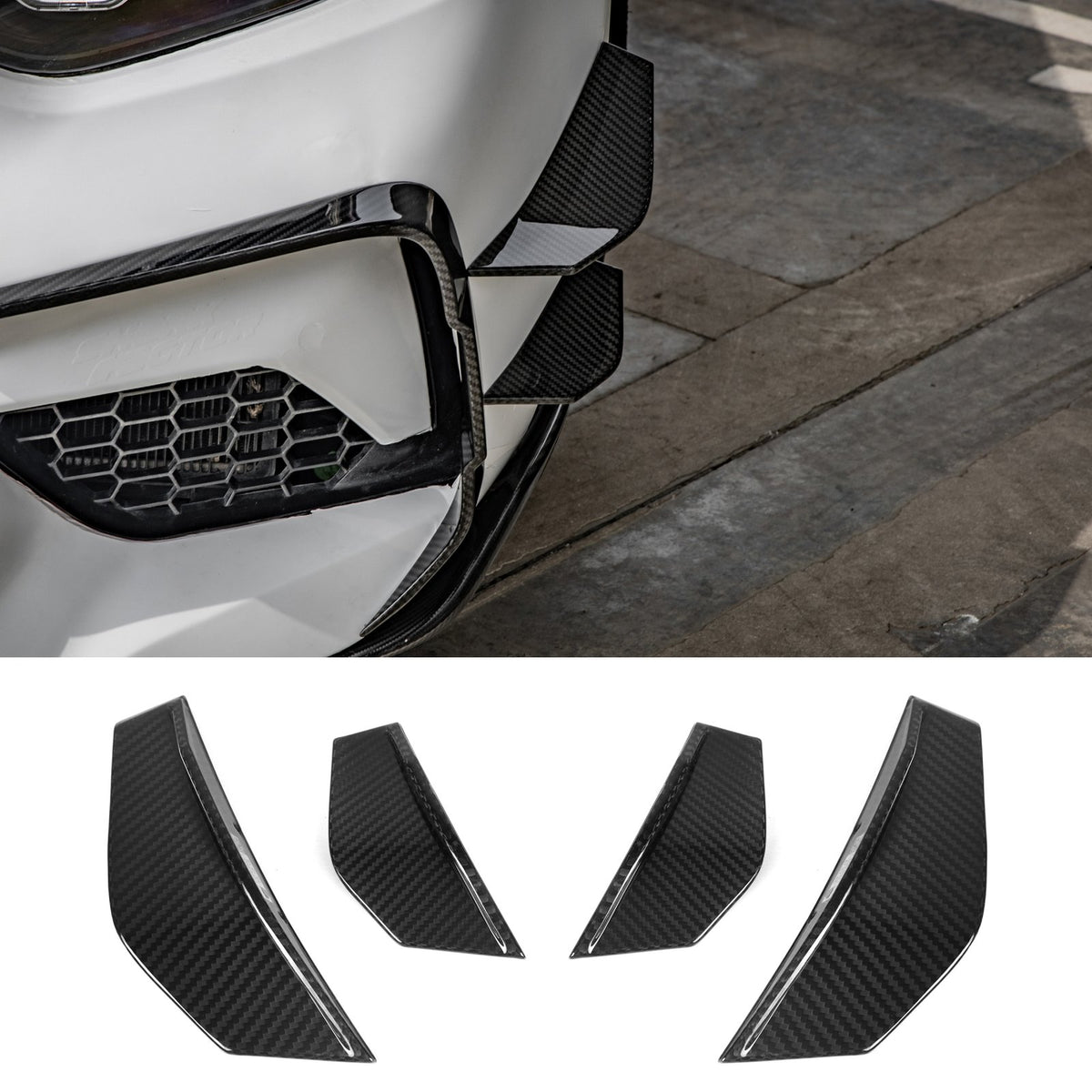 Karbonowe Canardy Dokładki Przód BMW M2 F87C SQ Style