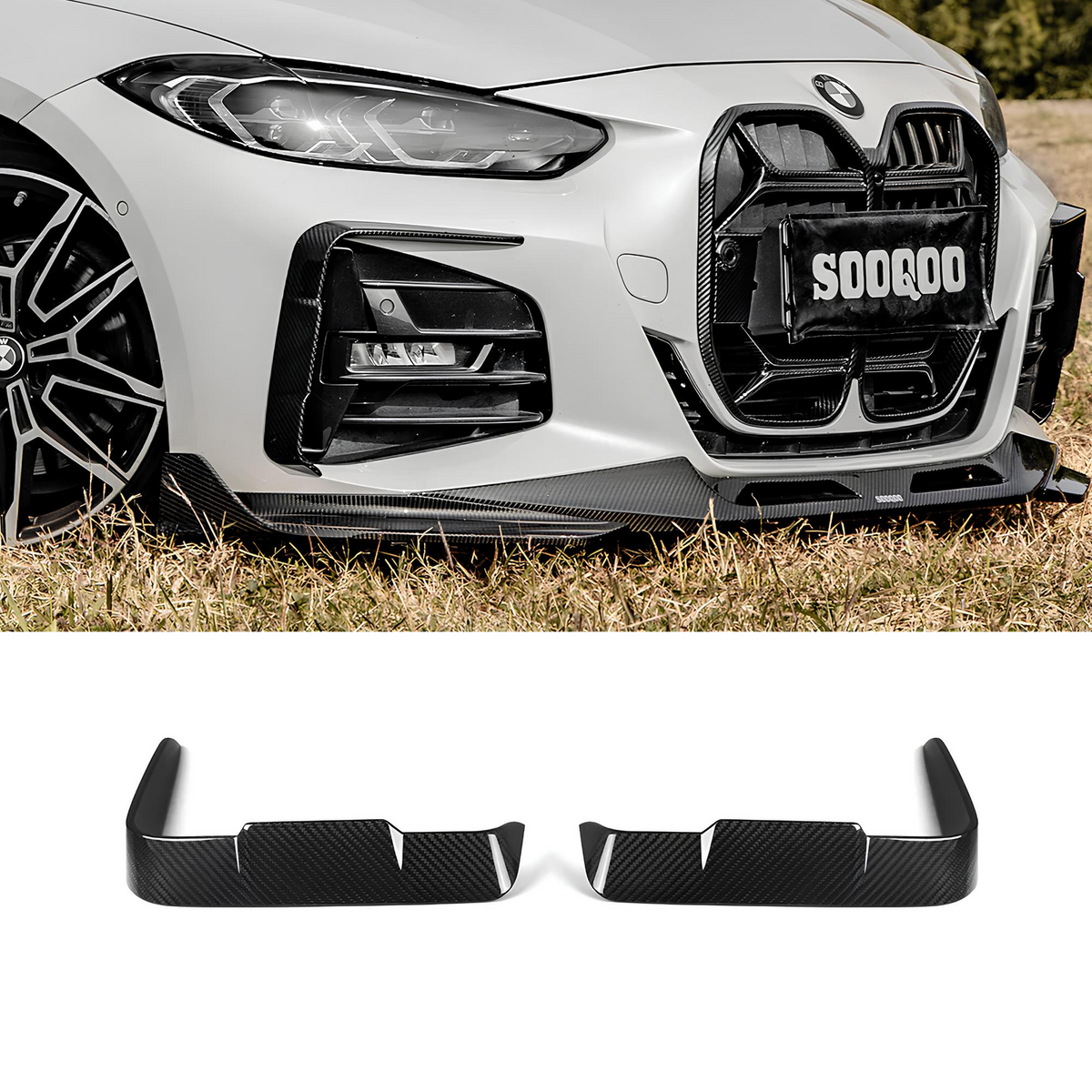 Karbonowe Wloty Powietrza Przedniego Zderzaka do BMW 4 G22/G23 (2020+) SOOQOO Styl