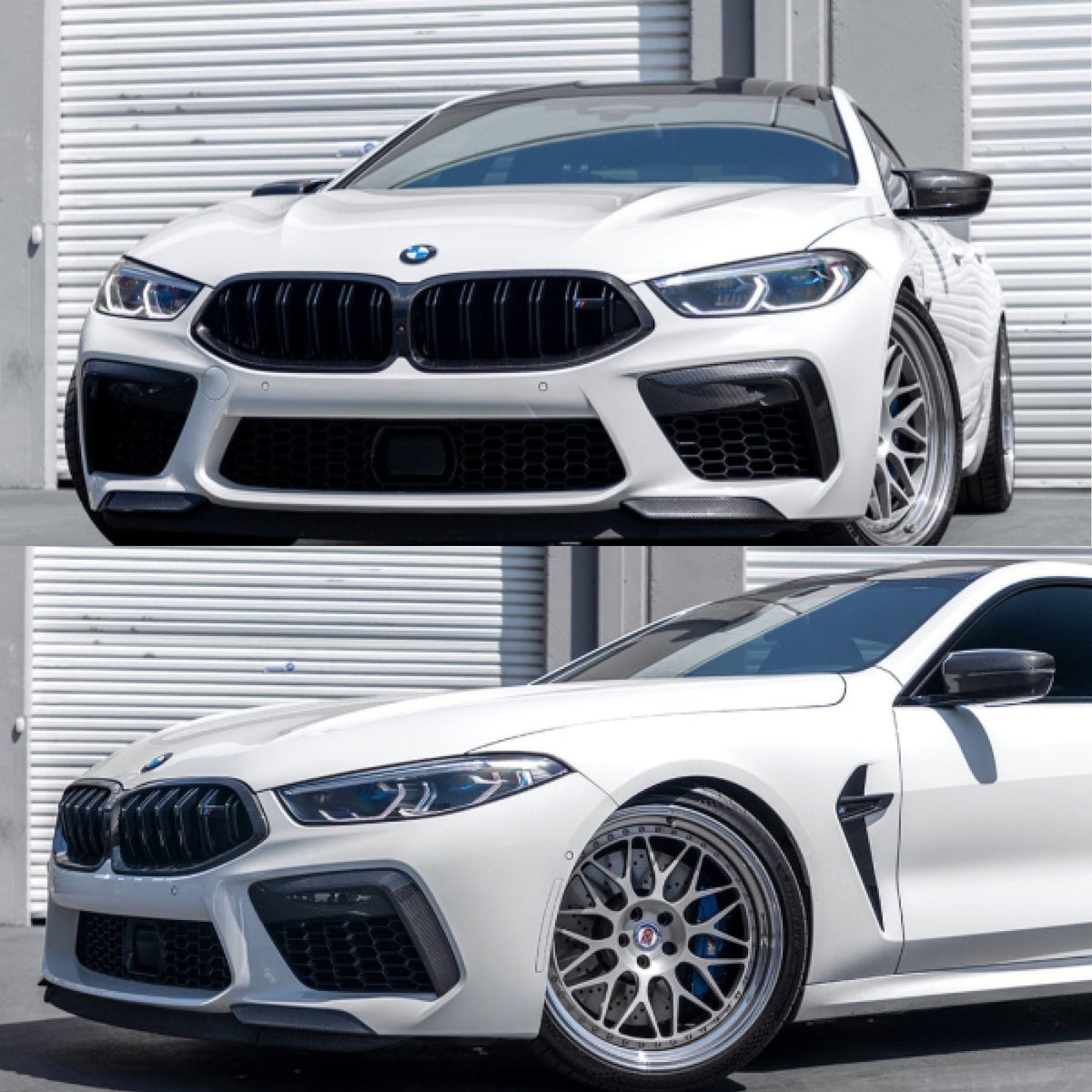 Karbonowe Splittery Dolne / Wkładki Przedniego Zderzaka do BMW M8 F91 / F92 / F93 – Carbon