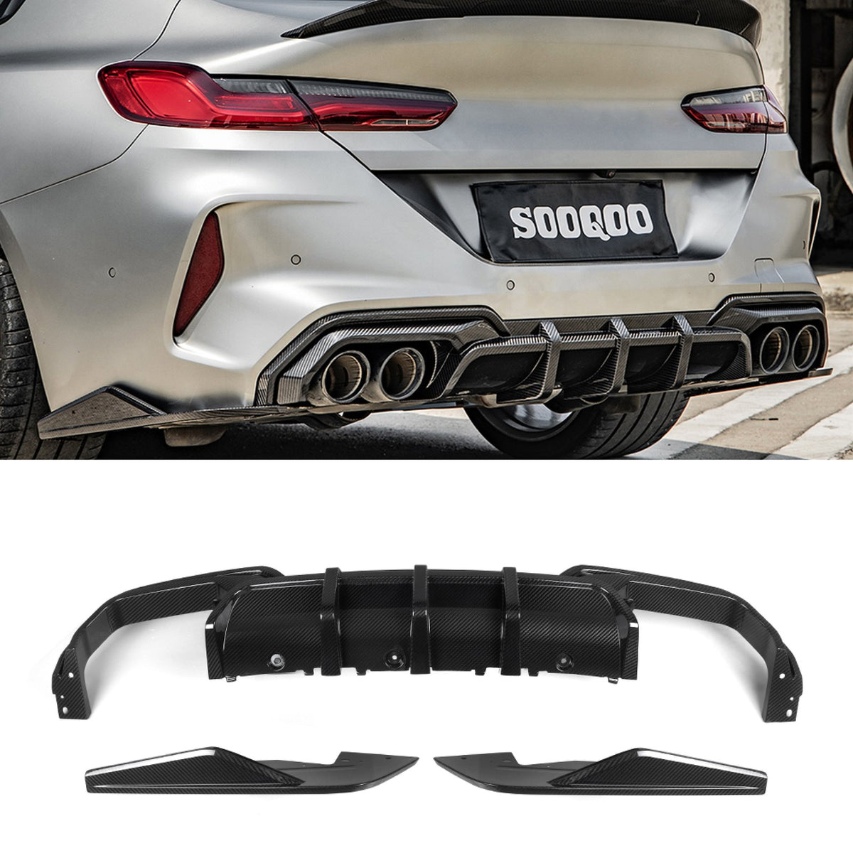 Karbonowy Dyfuzor Tylny do BMW M8 F91 / F92 SQ Style