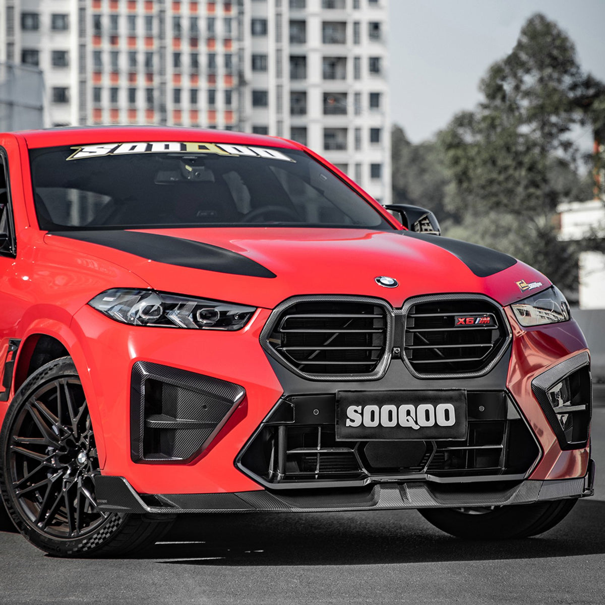 Karbonowy Splitter Przód do BMW X6M F96 LCI w stylu SQ