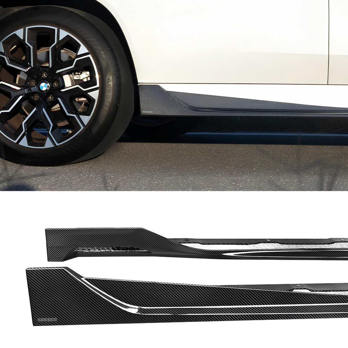 Karbonowe Dokładki / Listwy Pod Progi do BMW X3 G45 (2024+) SOOQOO Style