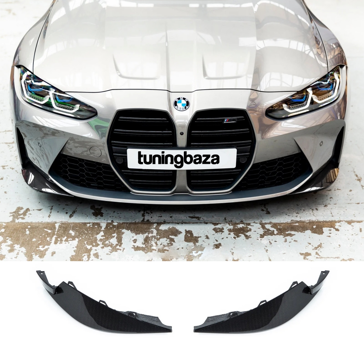 Karbonowe Splittery Przedniego Zderzaka BMW M3 G80 G81 / M4 G82 G83 OEM Style