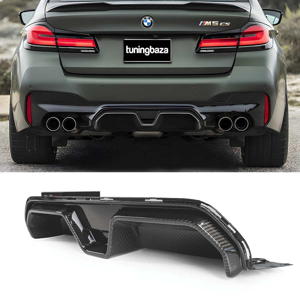 Karbonowy Dyfuzor Tylny do BMW F90 M5 CS Style (NO LED)