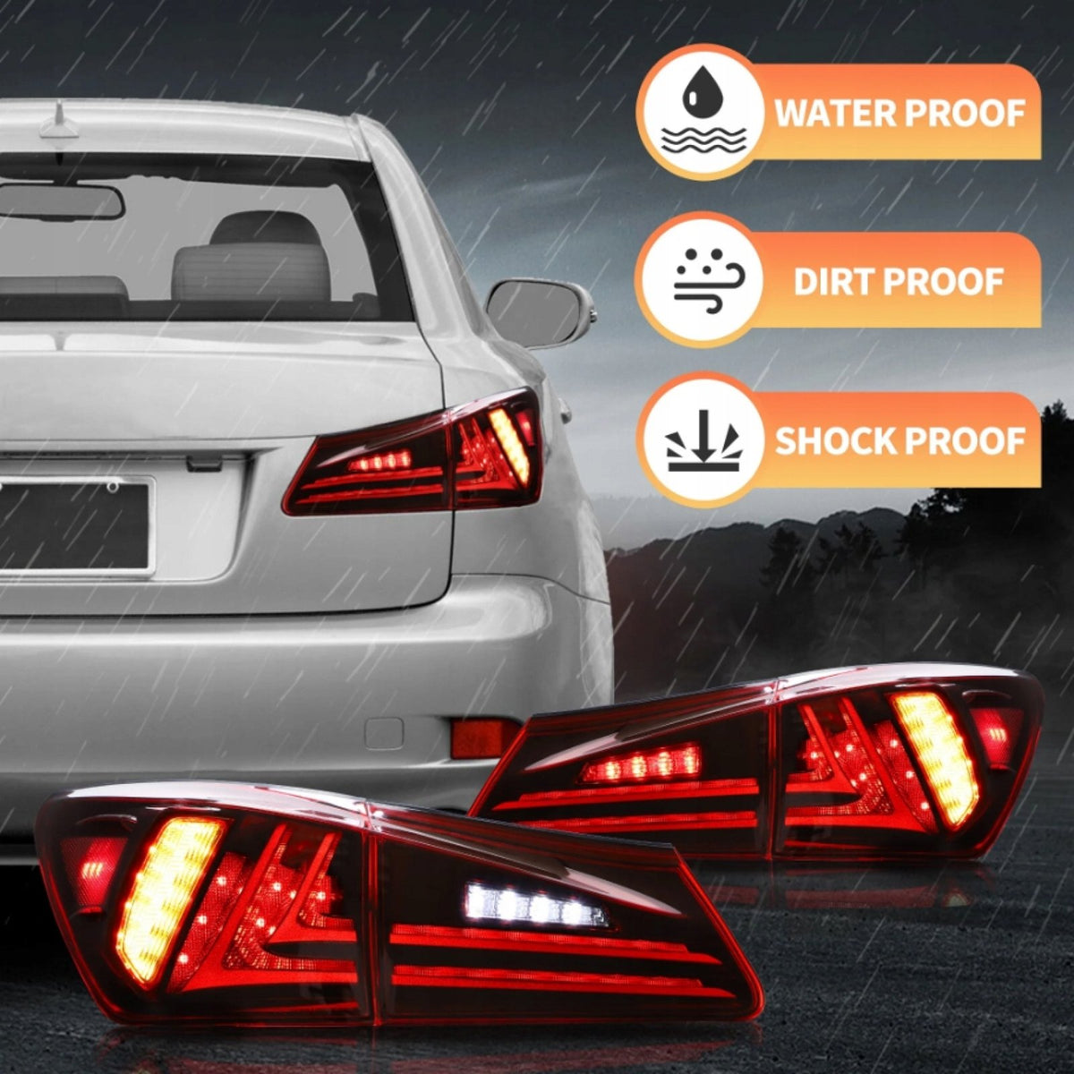 Lampy Tylne Tył Lexus IS250 IS350 ISF IS200d IS220d 2005-2013 Czarwone LED