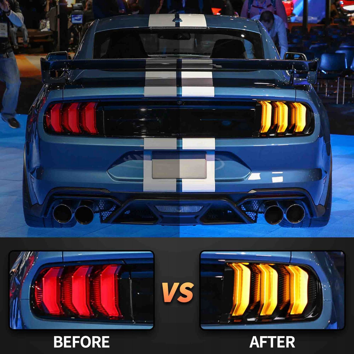 LAMPA LAMPY TYŁ LED VLAND EUROPA CZERWONE HOMOLOGACJA FORD MUSTANG 2015-23