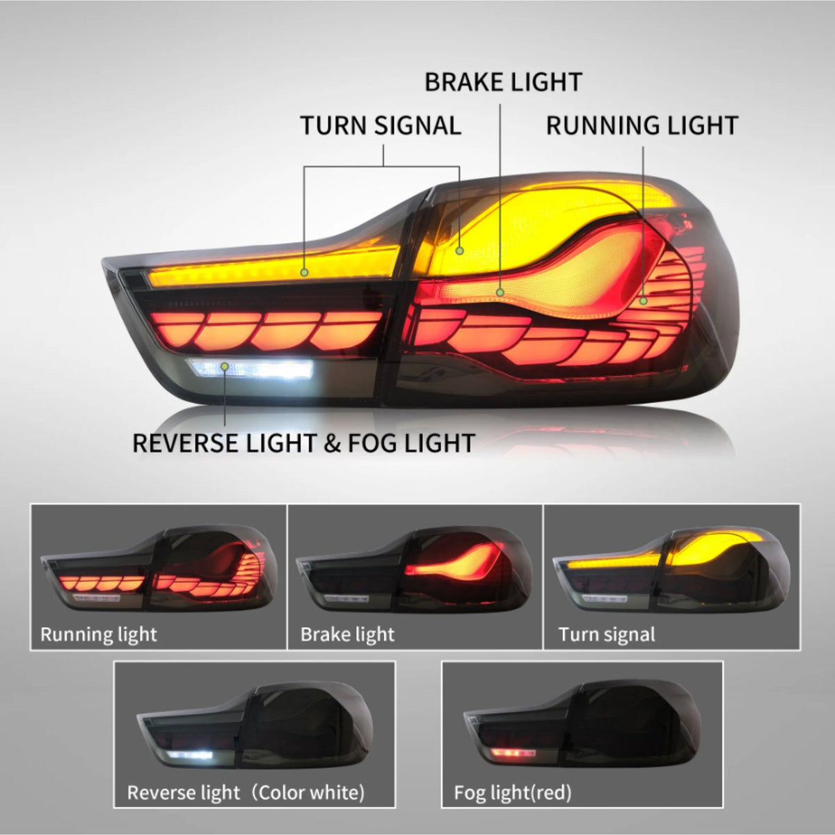 Lampy Tylne BMW F32 F33 F36 F82 F83 GTS Style Czerwone LED