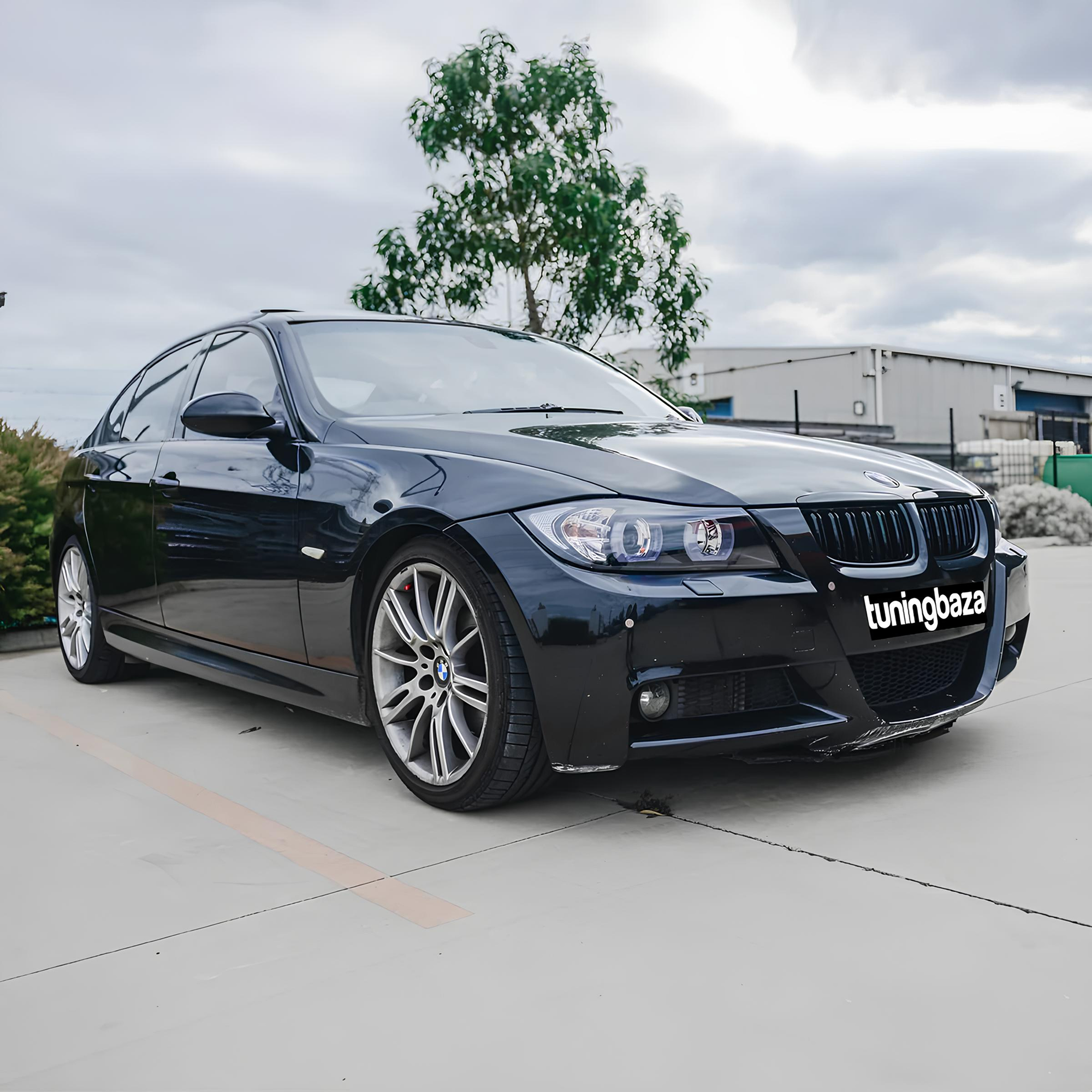 Atrapa Nerki Grill BMW 3 E90 E91 (2005-2008) PRE-LCI M3 Style Czarny Połysk - obrazek 6