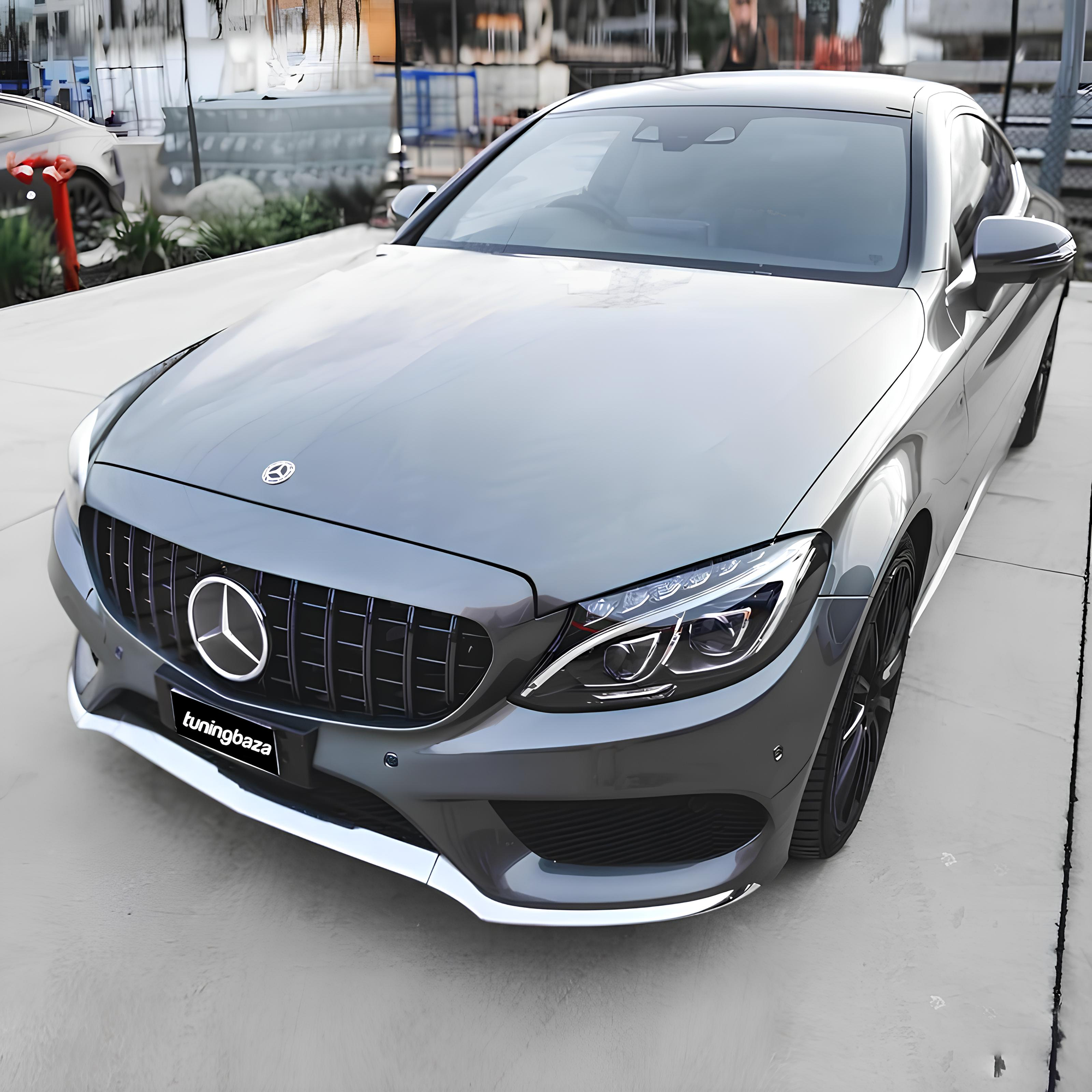 Atrapa Grill Mercedes C-Klasa W205 GT Style Czarny Połysk z Kamerą (2014–2018) - obrazek 3