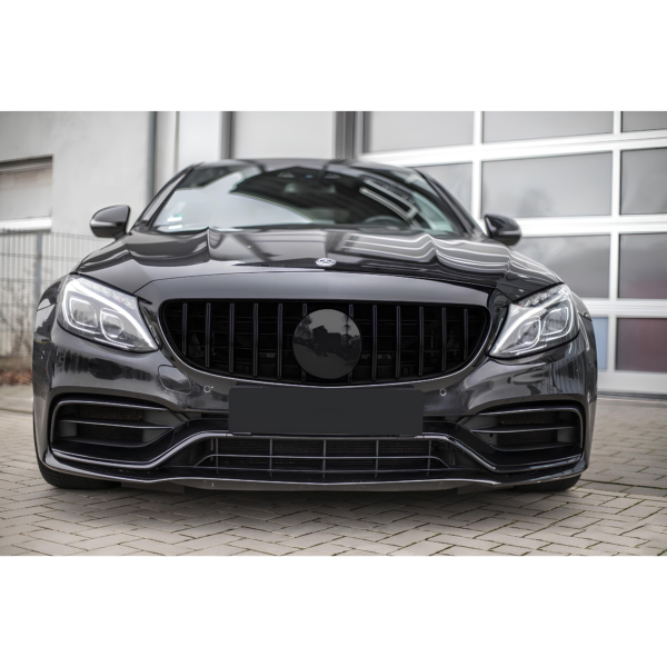 Atrapa Grill Mercedes C-Klasa W205 LCI C63 GT Panamericana Czarny Połysk (2018–2021) - obrazek 5
