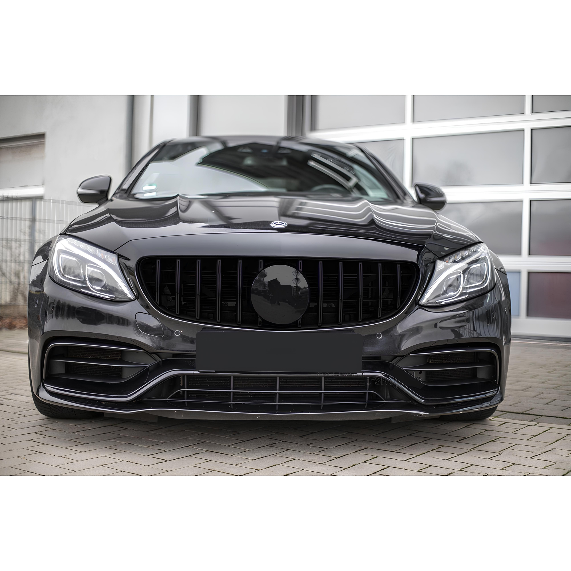 Atrapa Grill Mercedes C-Klasa W205 LCI C63 GT Panamericana Czarny Połysk (2018–2021) - obrazek 5