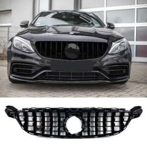Atrapa Grill Mercedes C-Klasa W205 LCI C63 GT Panamericana Czarny Połysk (2018–2021) - obrazek 1