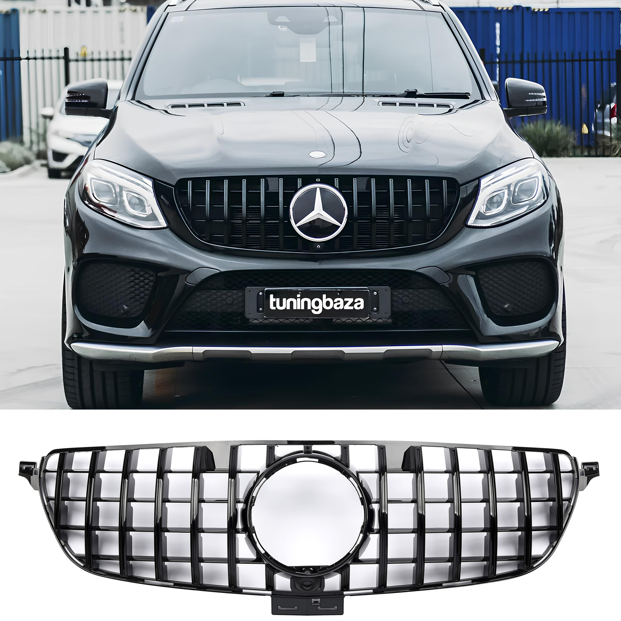 Atrapa Grill Mercedes GLE W166 GT Style Czarny Połysk (2015-2018) - obrazek 1