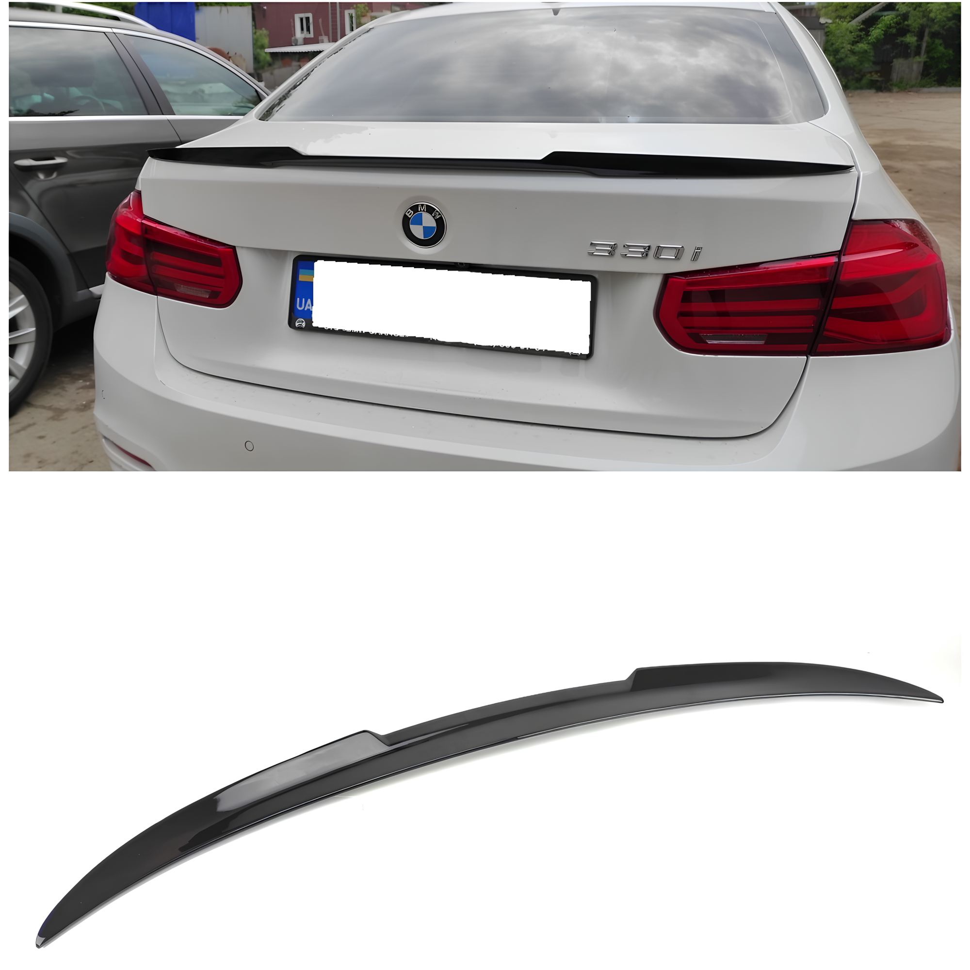 Spoiler Lotka Klapy BMW F30 F80 M4 Style Czarny połysk - obrazek 1