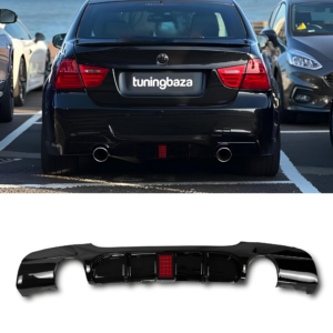 Dyfuzor Tylny BMW E90 / E91 MP Style LED Czarny Połysk (2005–2012) 0-0