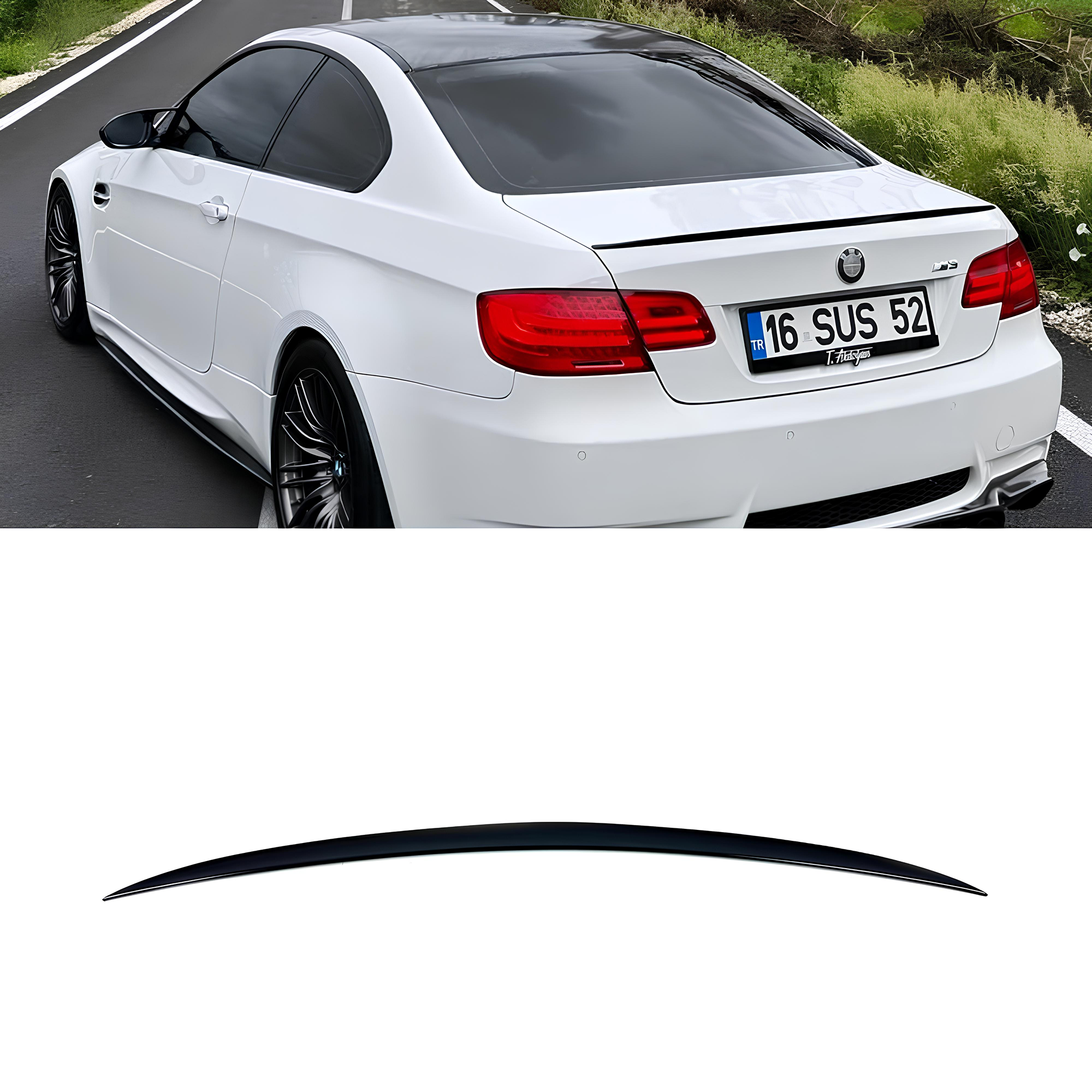 Spoiler Lotka Klapy Bagażnika BMW E93 M3 Style Czarny Połysk - obrazek 1