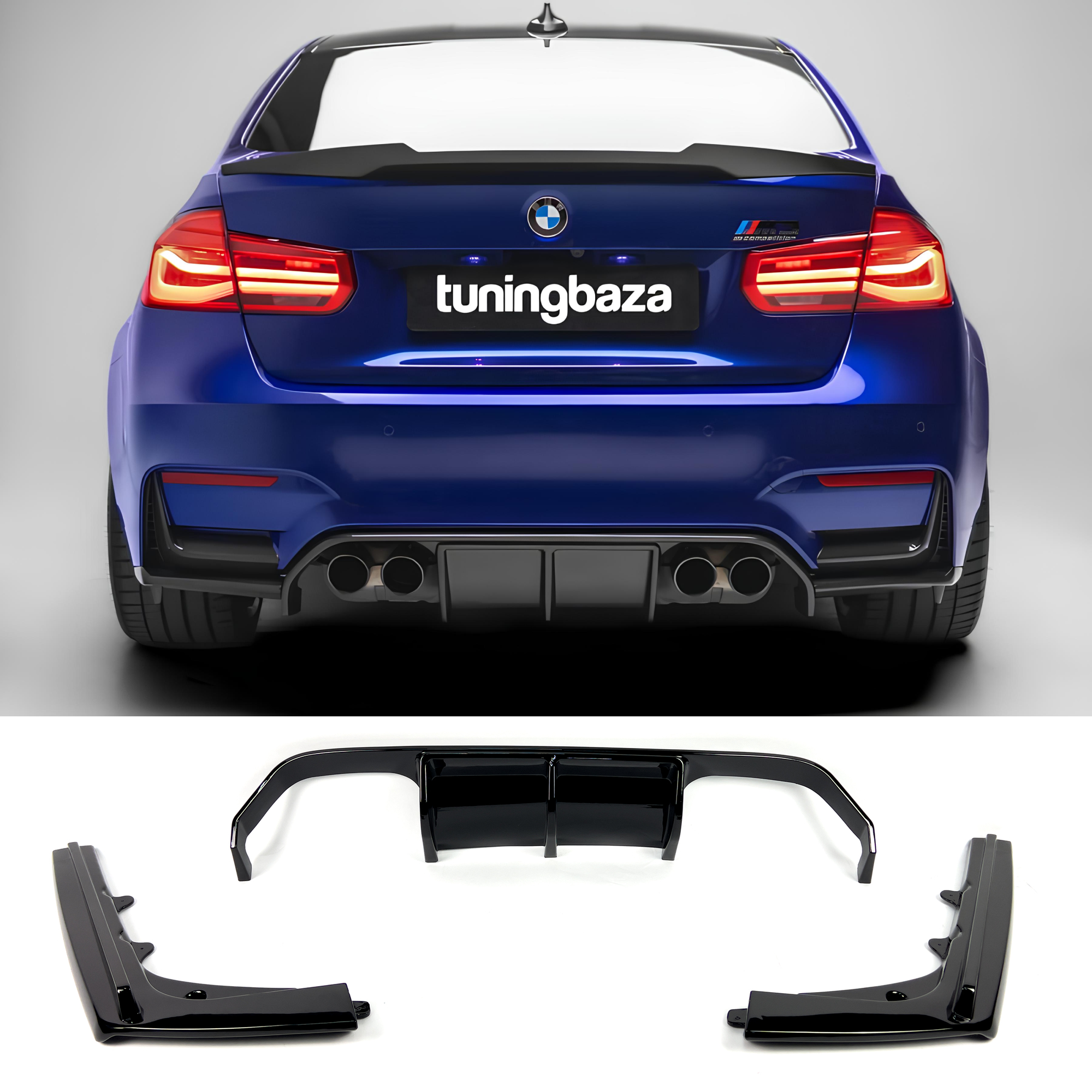 Dyfuzor Tylny BMW M3 / M4 F80 / F82 / F83 PSM Style Czarny Połysk (2014–2020) 00--00 - obrazek 1