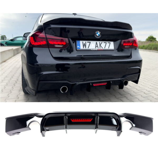 Dyfuzor BMW F30 F31 MP Style LED Czarny Połysk 0-0 - obrazek 4