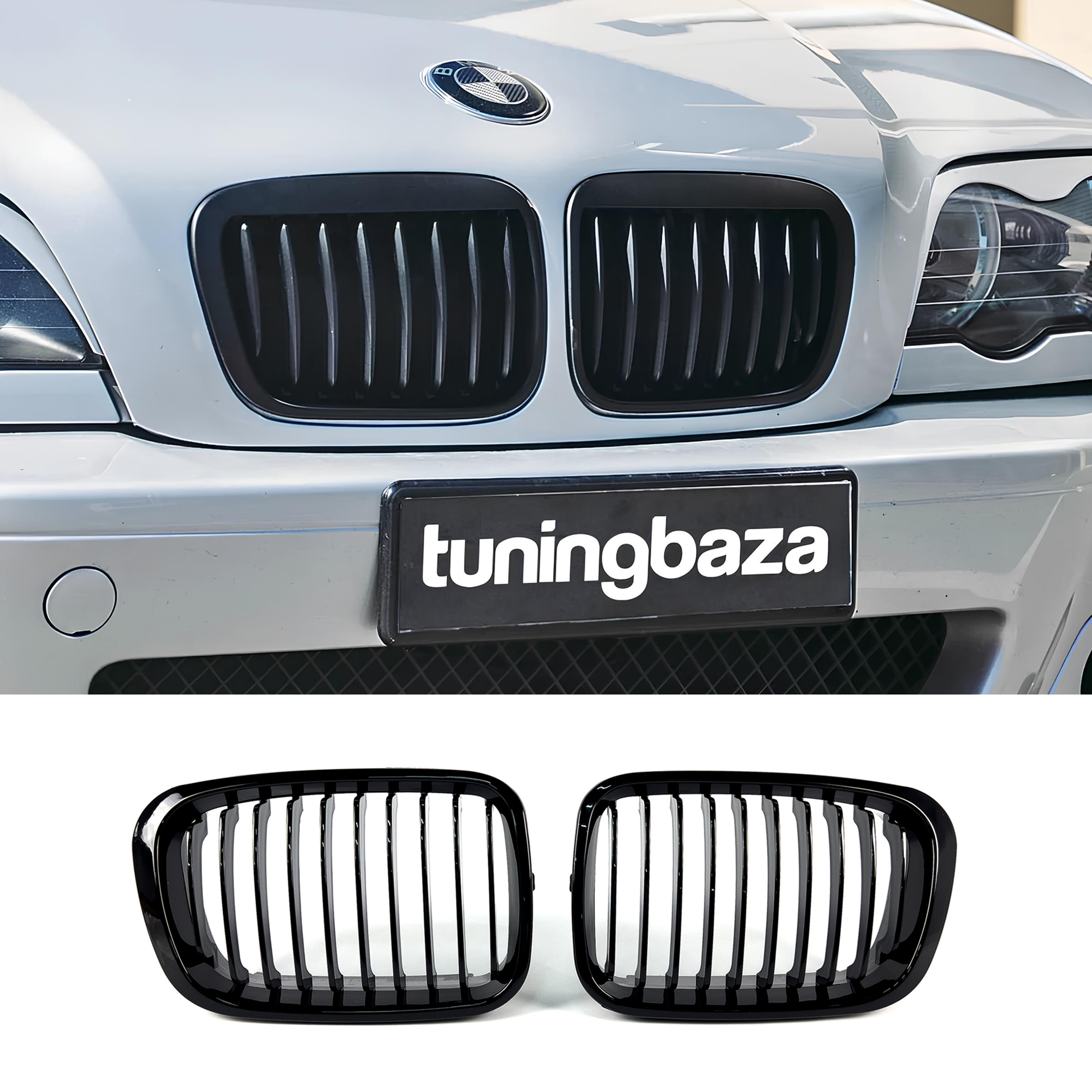 Atrapa Grill Nerki BMW E46 Sedan Kombi (1998–2001) PRE-LCI | MP Style | Czarny Połysk - obrazek 1