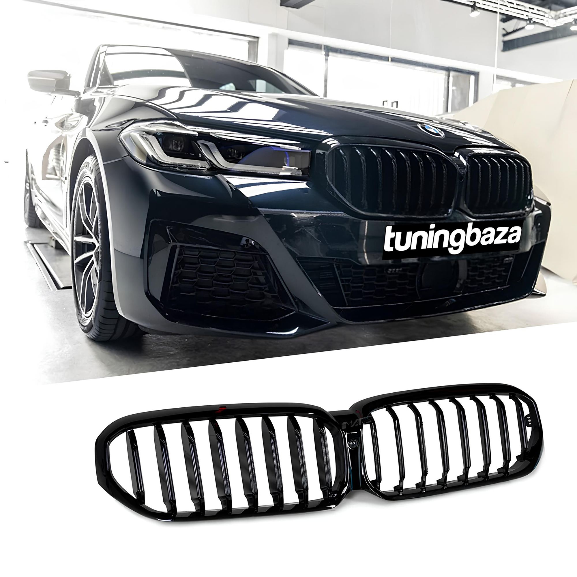 Atrapa Nerki Grill BMW Seria 5 G30/G31 (2019-2023) LCI M-Style Czarny Połysk - obrazek 1