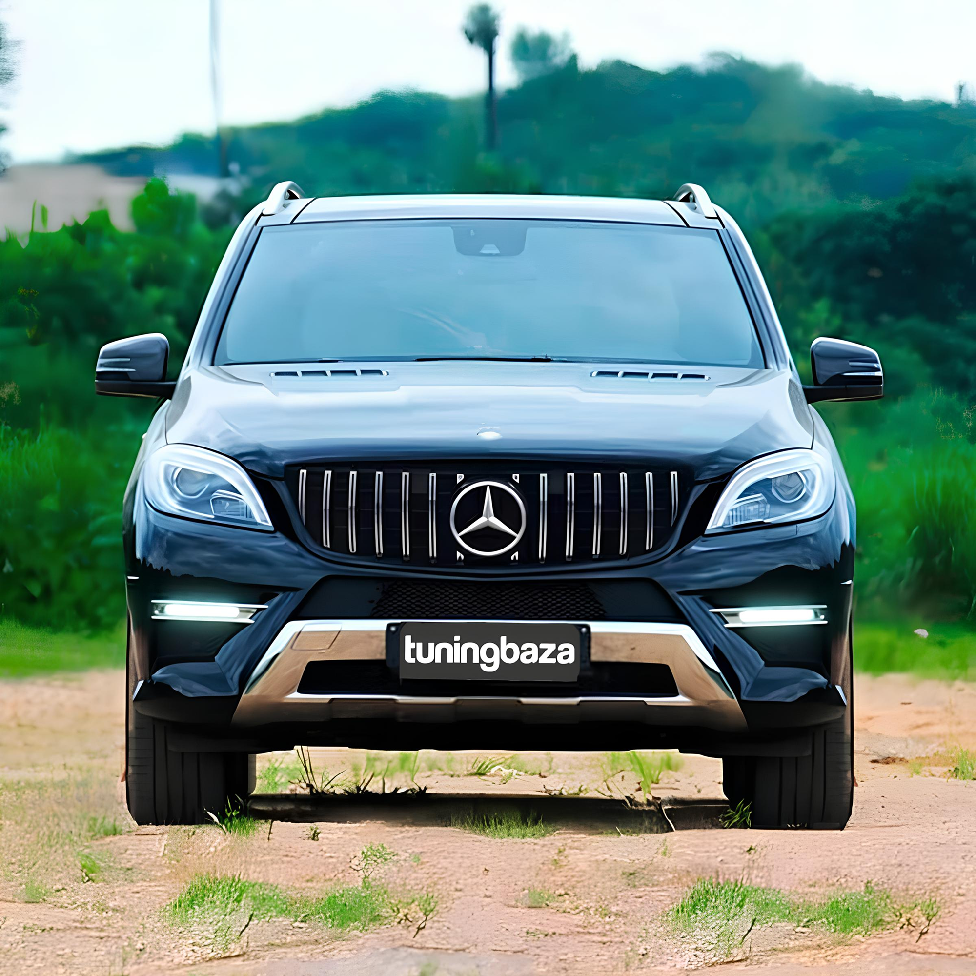 Atrapa Grill Mercedes ML W166 GT Style Czarny + Chrom (2011-2015) - obrazek 5