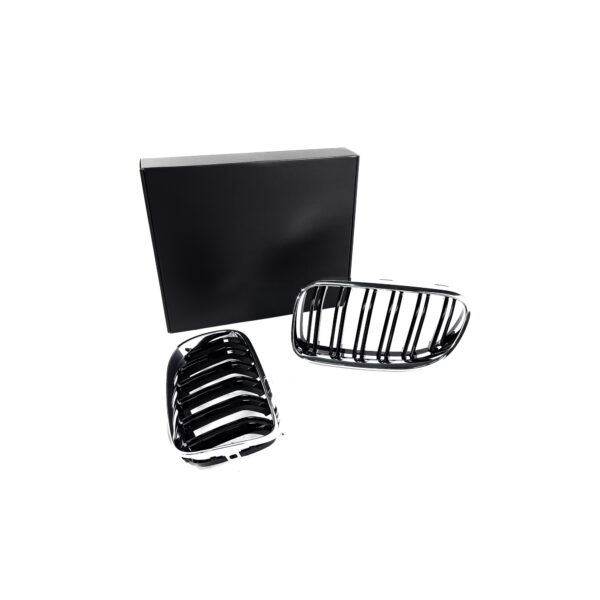 Atrapa Nerki Grill BMW E92 E93 (2009-2013) LCI | Czarny Połysk + Chrom - obrazek 3