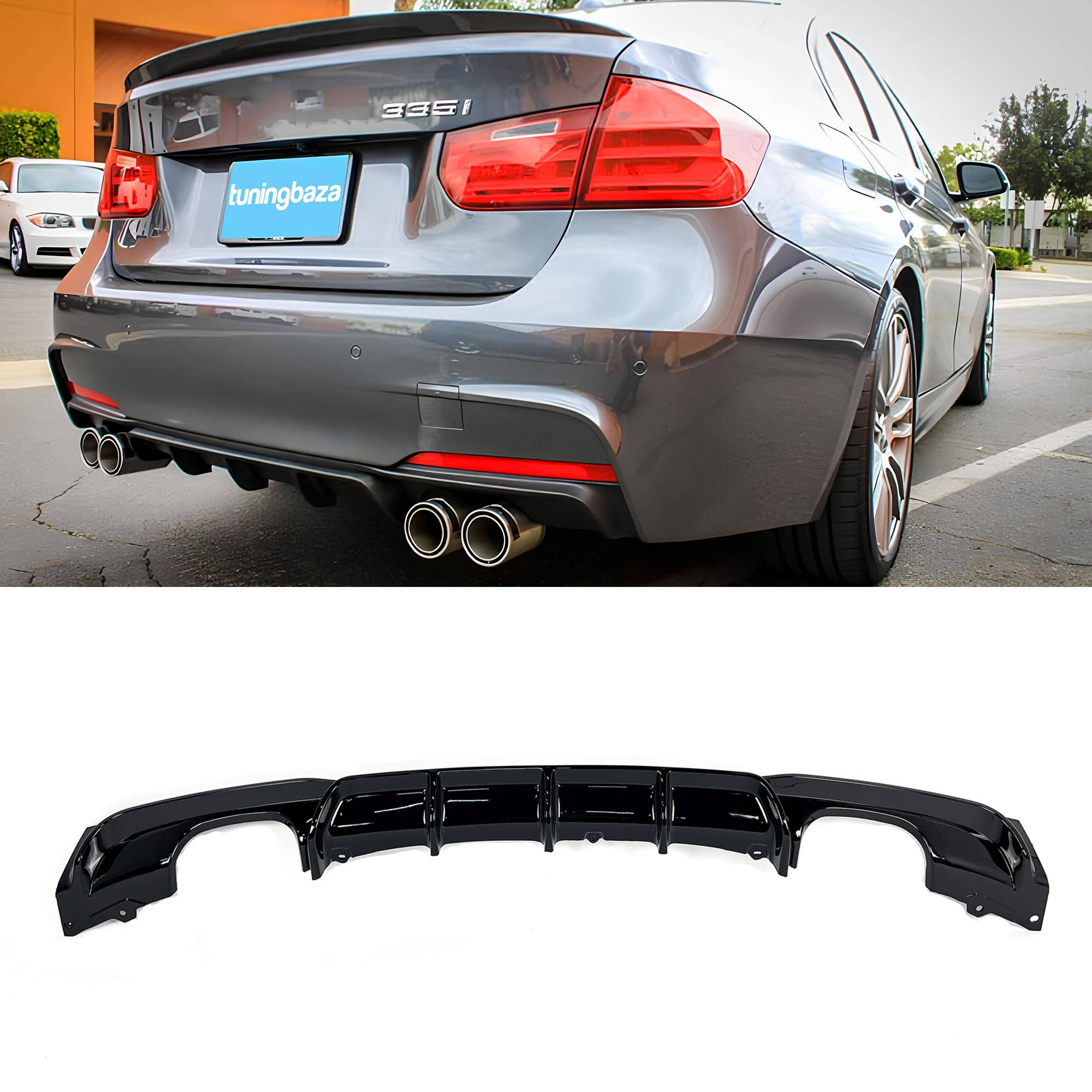 Dyfuzor Tylny BMW F30 F31 (2011-2019) MP Style Czarny Połysk (00-00) - obrazek 1