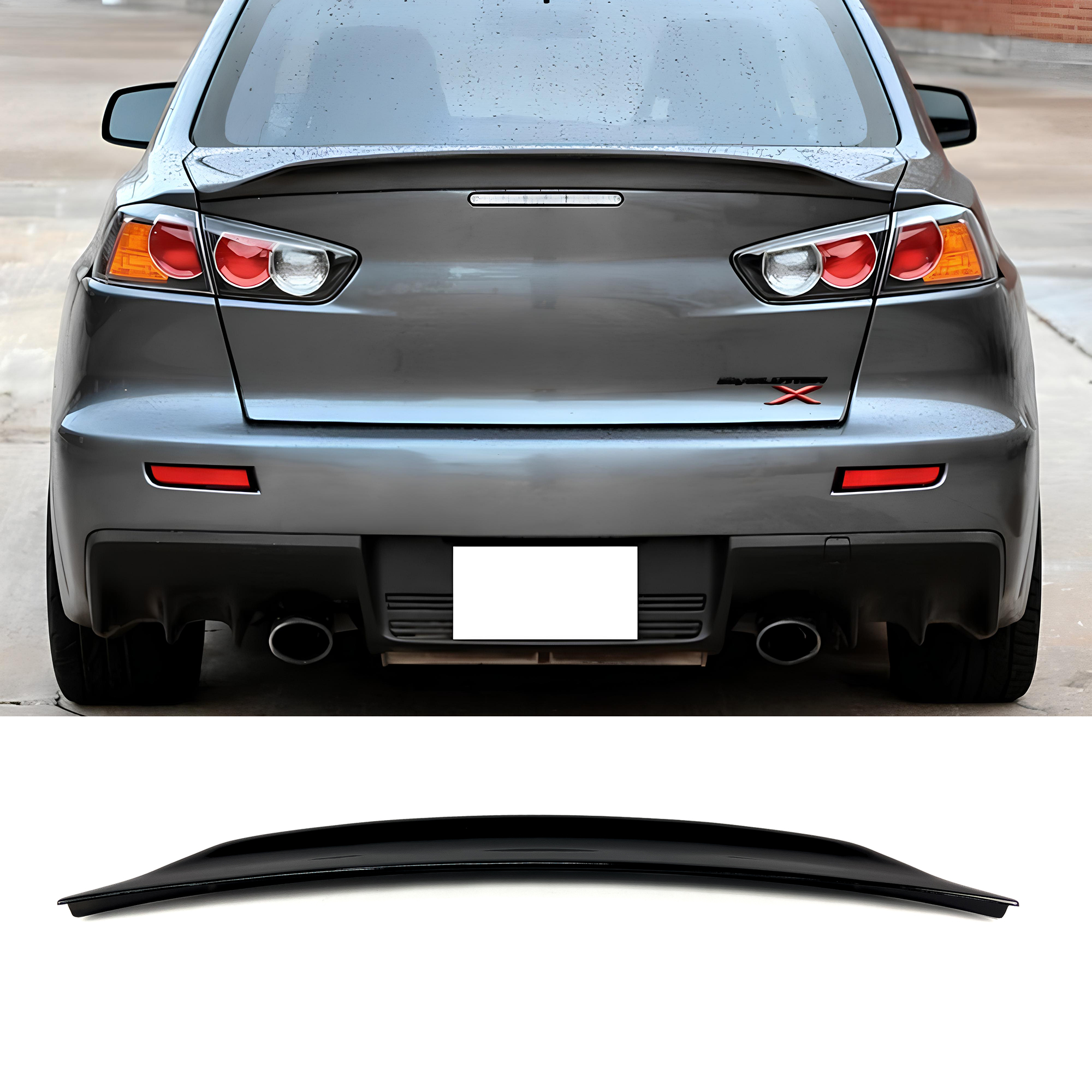 Spoiler Lotka Klapy Mitsubishi Lancer VIII EVO Czarny Połysk 09-16 - obrazek 1