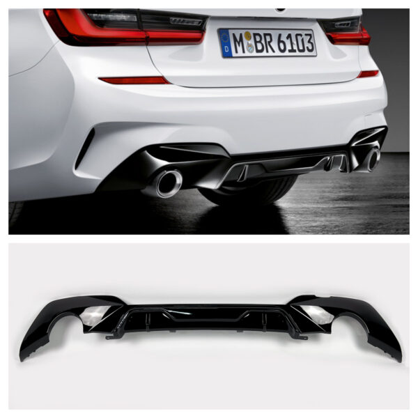 Dyfuzor BMW G20 G21 MP Style 320i 330i Przedlift Czarny Połysk - obrazek 9