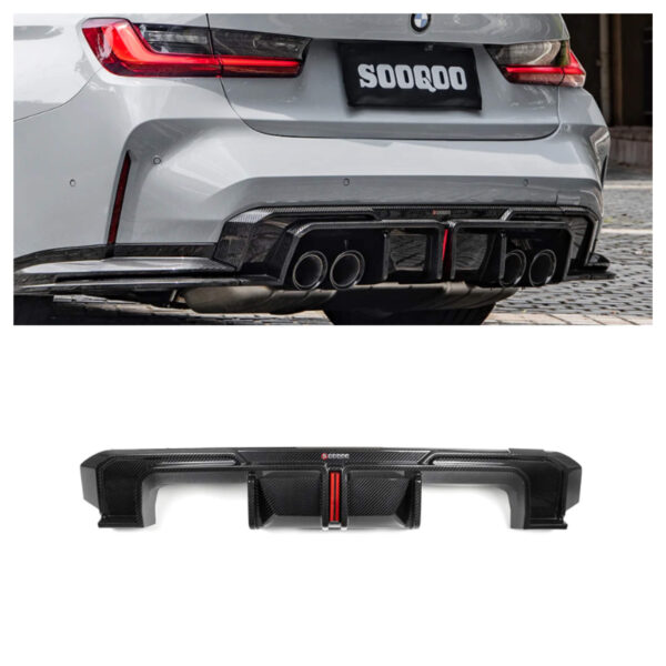 Karbonowy Dyfuzor BMW G80 G81 G82 G83 SQ Style LED - obrazek 8