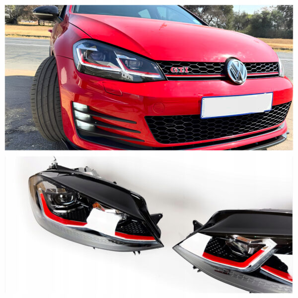 Lampy Przednie Przód Volkswagen Golf 7.5 Red Style