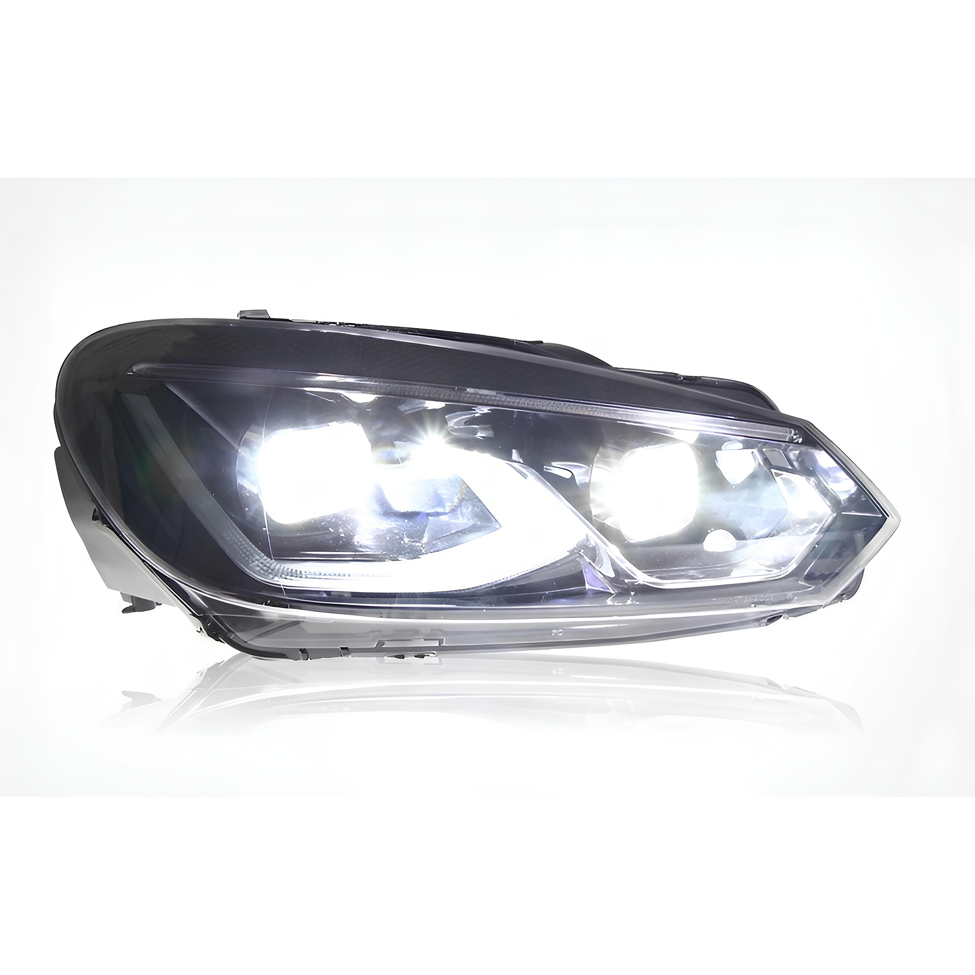 LAMPY PRZEDNIE VW GOLF 6 08-12 CHROME LOOK GOLF 7,5 Pełny LED - obrazek 5