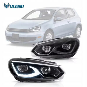 LAMPY PRZEDNIE VW GOLF 6 08-12 CHROME LOOK GOLF 7,5 Pełny LED