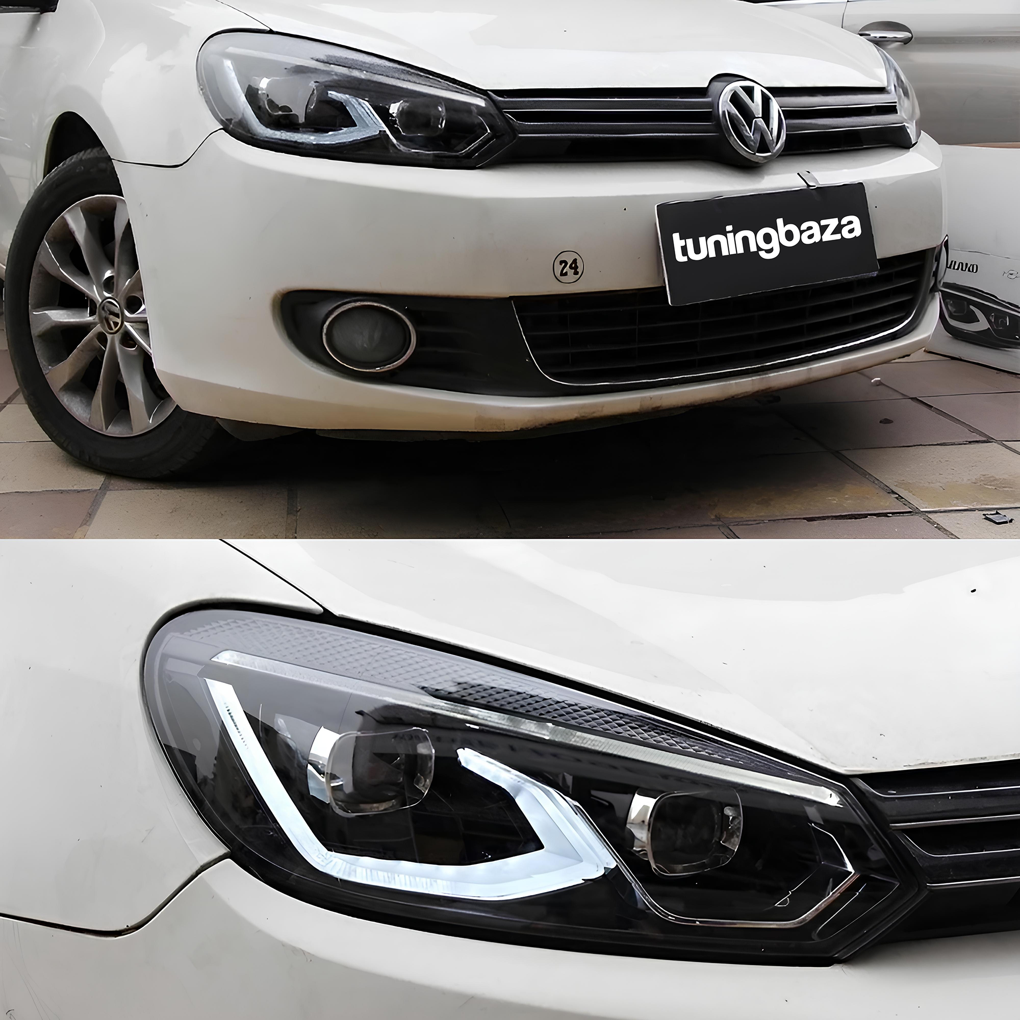 LAMPY PRZEDNIE VW GOLF 6 08-12 CHROME LOOK GOLF 7,5 Pełny LED - obrazek 3