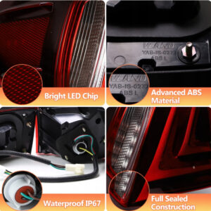 Lampy Tylne Tył Lexus IS250 IS350 ISF IS200d IS220d 2005-2013 Czarwone LED - obrazek 5